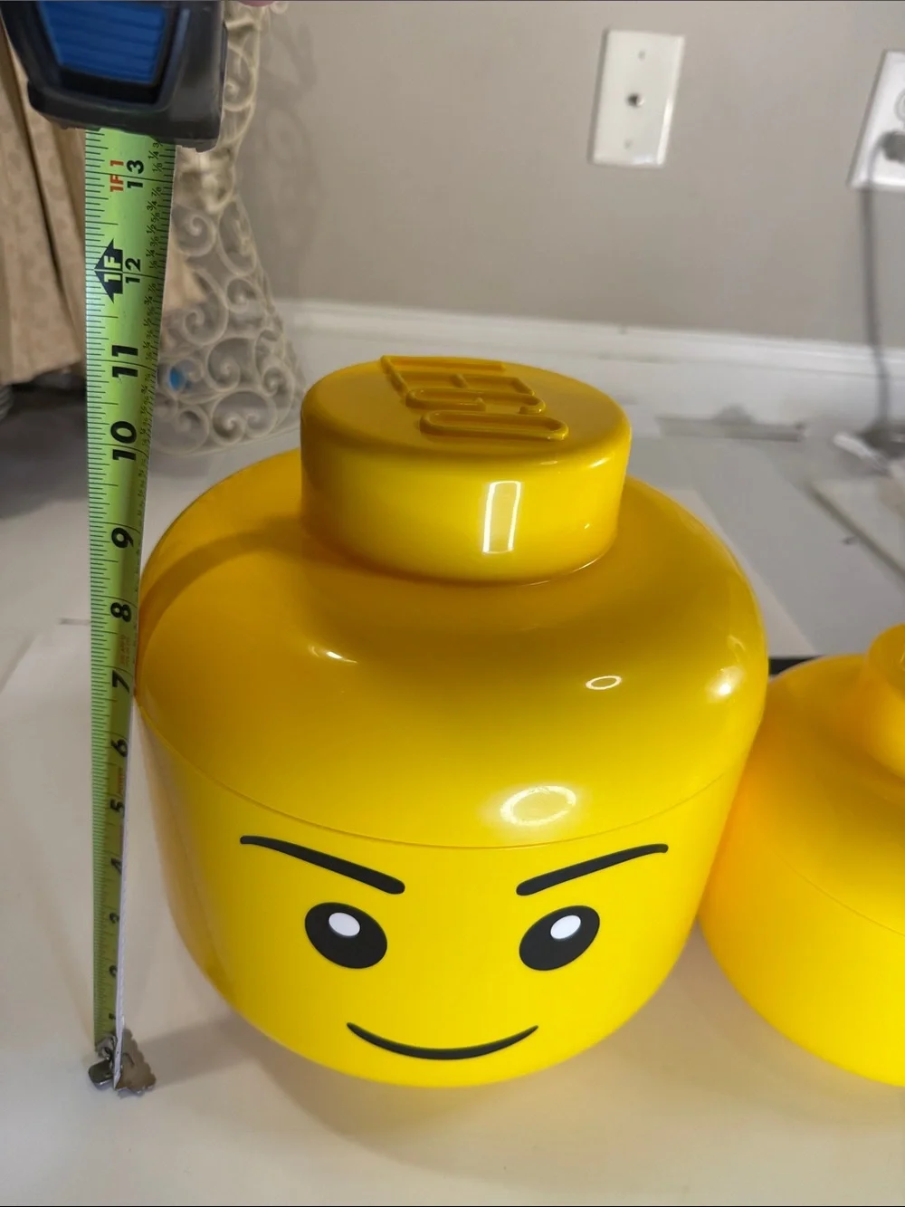 Lego Yellow Large & Small Minifigure Head Storage Containers - Picture 3 of 5